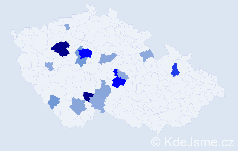 Příjmení: 'Icha', počet výskytů 55 v celé ČR