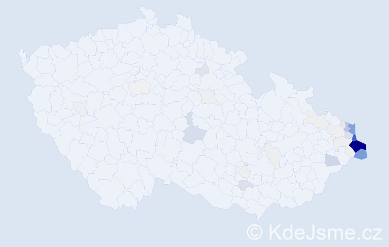 Příjmení: 'Morcinek', počet výskytů 181 v celé ČR