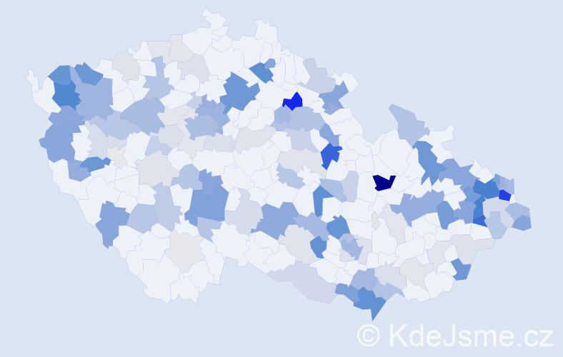 Příjmení: 'Kováčik', počet výskytů 356 v celé ČR