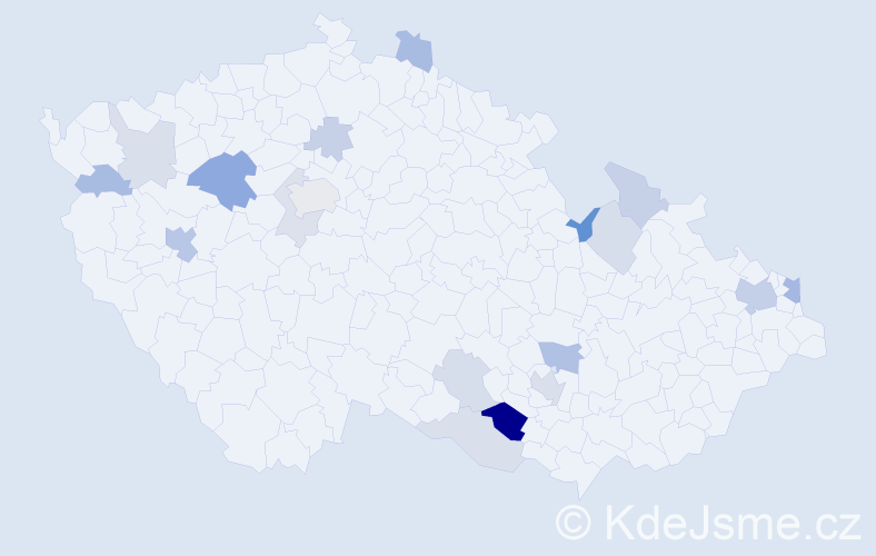 Příjmení: 'Kiselová', počet výskytů 39 v celé ČR
