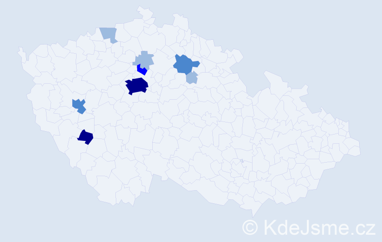 Příjmení: 'Capratová', počet výskytů 18 v celé ČR