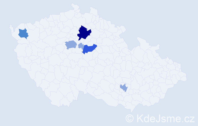Příjmení: 'Vrablec', počet výskytů 13 v celé ČR