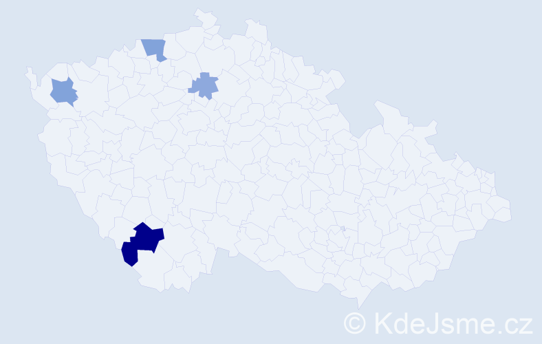 Příjmení: 'Peta', počet výskytů 13 v celé ČR