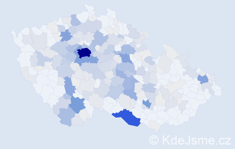Příjmení: 'Fousek', počet výskytů 823 v celé ČR