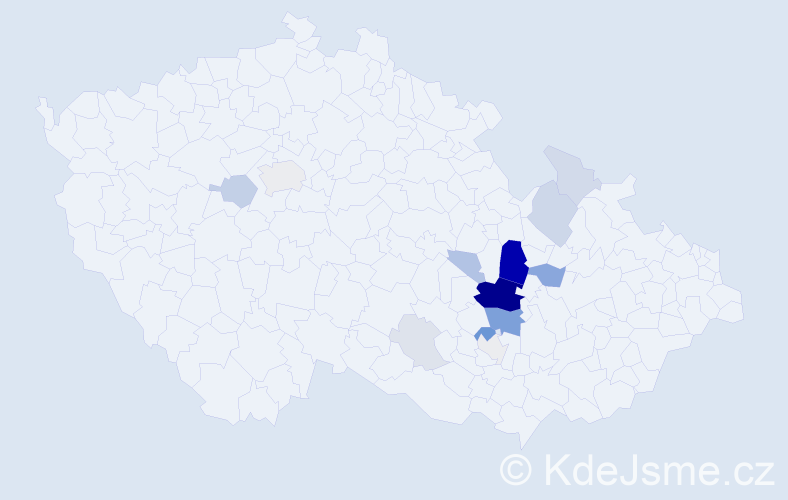 Příjmení: 'Kobelková', počet výskytů 52 v celé ČR