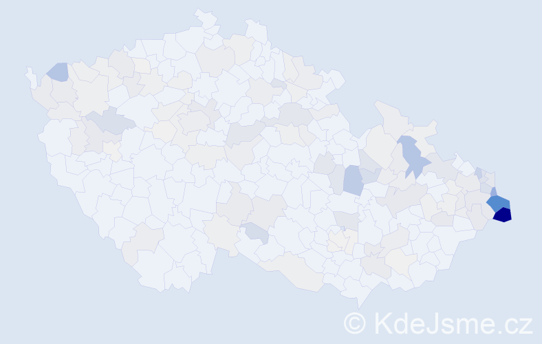 Příjmení: 'Bocková', počet výskytů 530 v celé ČR