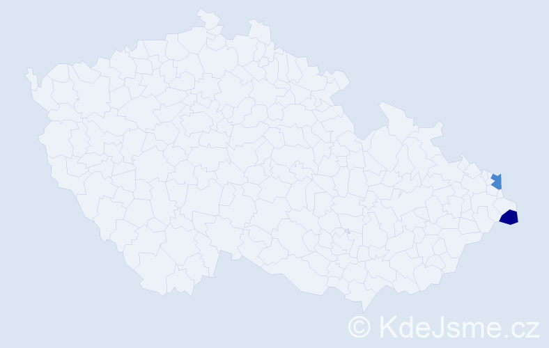Příjmení: 'Kubienka', počet výskytů 4 v celé ČR