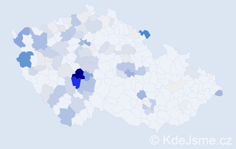 Příjmení: 'Habart', počet výskytů 298 v celé ČR