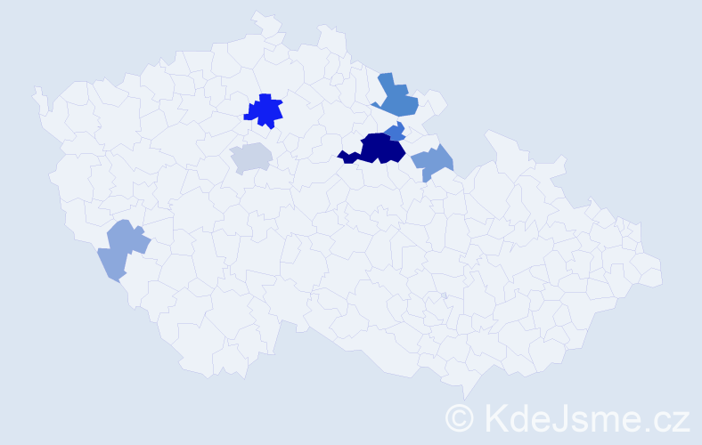Příjmení: 'Wenke', počet výskytů 24 v celé ČR