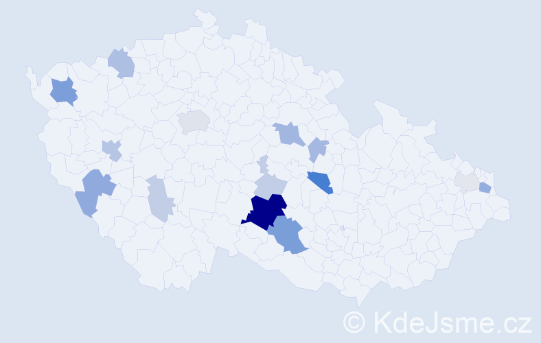 Příjmení: 'Tišl', počet výskytů 48 v celé ČR