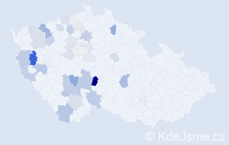 Příjmení: 'Krajíc', počet výskytů 105 v celé ČR