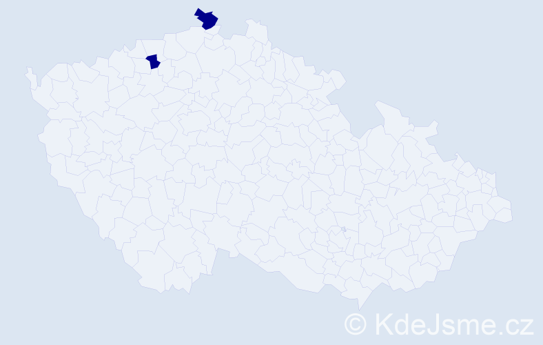 Příjmení: 'Geňová', počet výskytů 2 v celé ČR