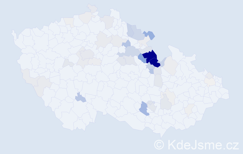 Příjmení: 'Trejtnar', počet výskytů 193 v celé ČR