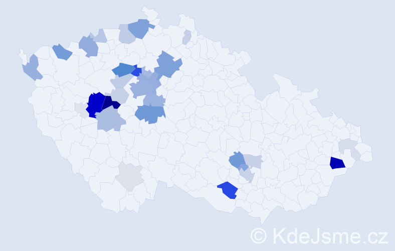 Příjmení: 'Ekl', počet výskytů 104 v celé ČR