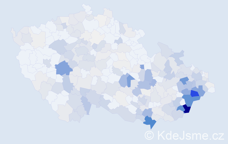 Příjmení: 'Trčka', počet výskytů 1270 v celé ČR