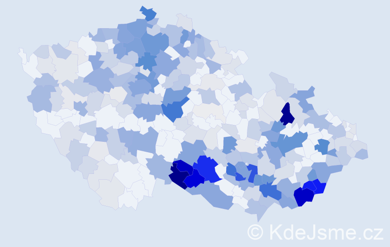 Příjmení: 'Jahoda', počet výskytů 1215 v celé ČR