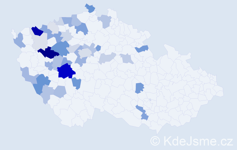 Příjmení: 'Rom', počet výskytů 134 v celé ČR
