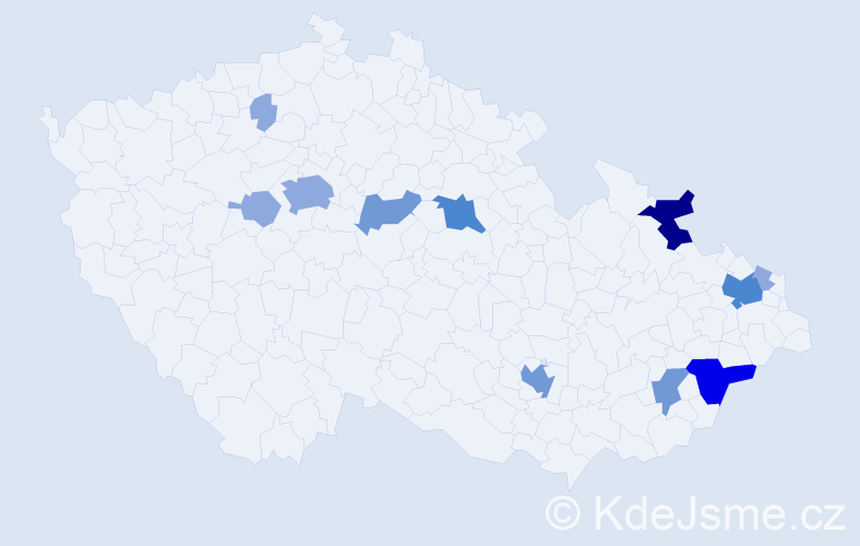 Příjmení: 'Gojná', počet výskytů 28 v celé ČR