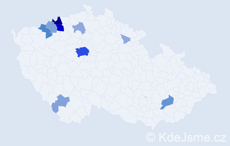 Příjmení: 'Kundertová', počet výskytů 33 v celé ČR