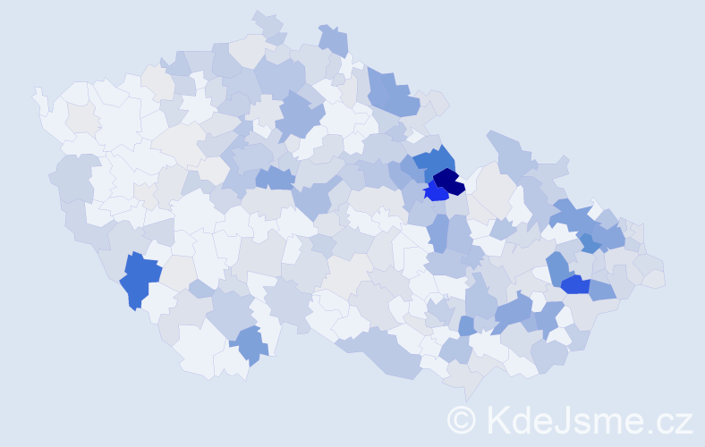 Příjmení: 'Krčmář', počet výskytů 1031 v celé ČR