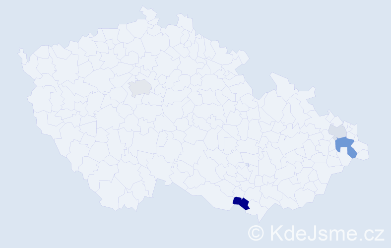 Příjmení: 'Svoják', počet výskytů 8 v celé ČR
