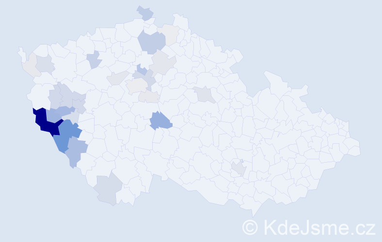 Příjmení: 'Sazama', počet výskytů 118 v celé ČR