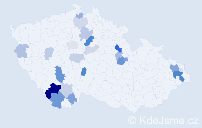 Příjmení: 'Rajko', počet výskytů 62 v celé ČR