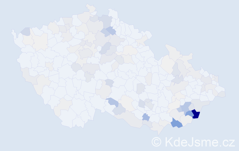 Příjmení: 'Hořák', počet výskytů 425 v celé ČR