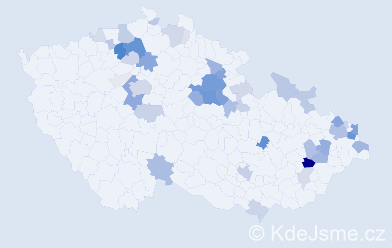 Příjmení: 'Malíř', počet výskytů 183 v celé ČR