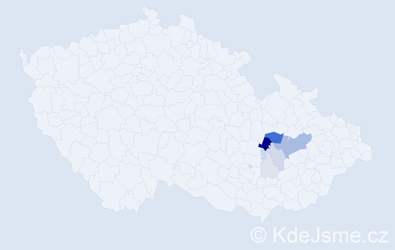 Příjmení: 'Nemerádová', počet výskytů 26 v celé ČR