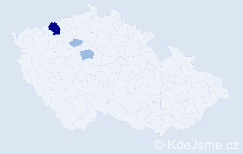 Příjmení: 'Podrahová', počet výskytů 6 v celé ČR