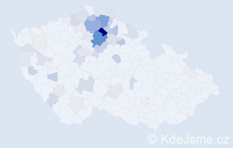 Příjmení: 'Prskavec', počet výskytů 168 v celé ČR