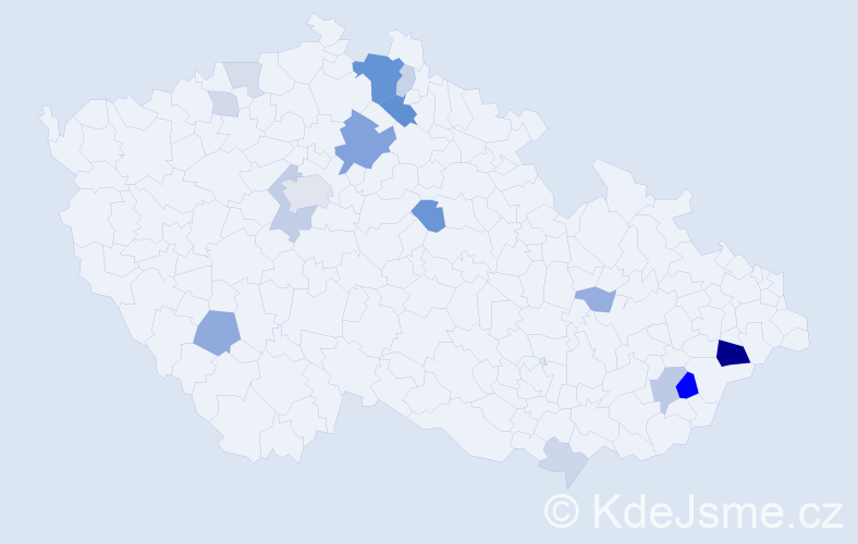 Příjmení: 'Knéblová', počet výskytů 46 v celé ČR