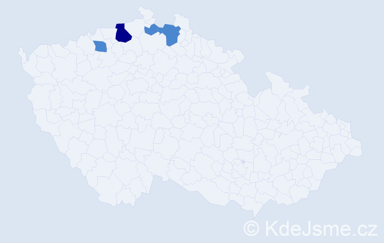 Příjmení: 'Cigányová', počet výskytů 6 v celé ČR