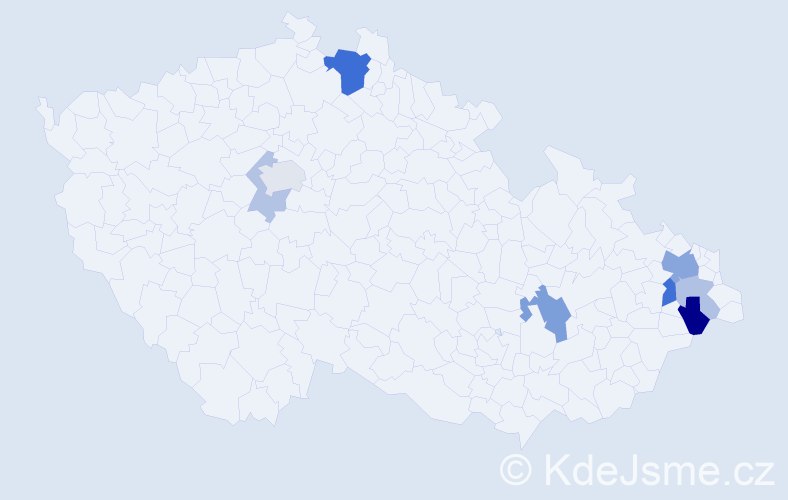 Příjmení: 'Skopek', počet výskytů 19 v celé ČR