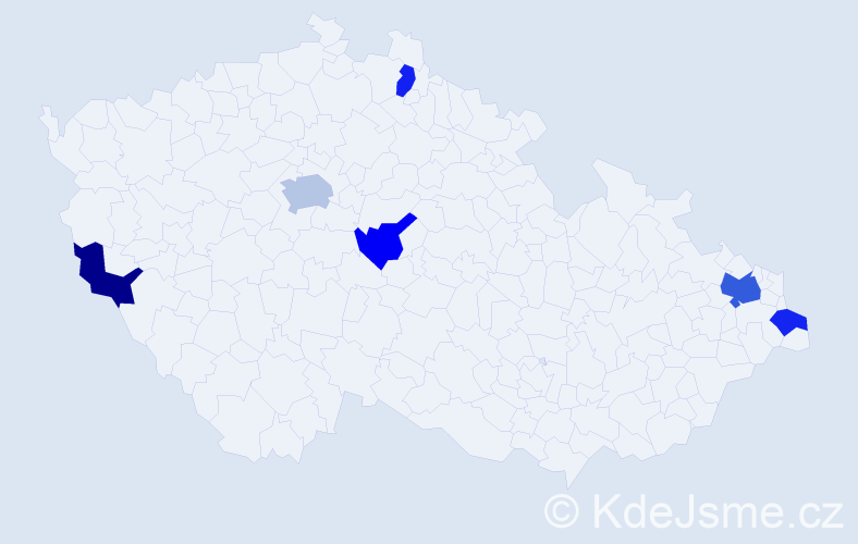 Příjmení: 'Baev', počet výskytů 9 v celé ČR