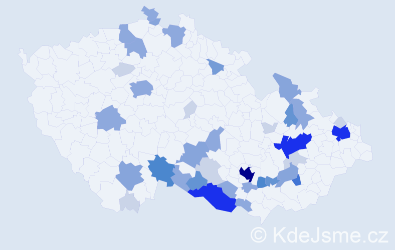 Příjmení: 'Seitl', počet výskytů 124 v celé ČR