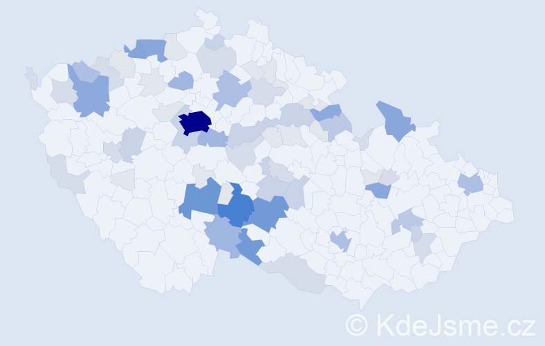 Příjmení: 'Kejval', počet výskytů 252 v celé ČR