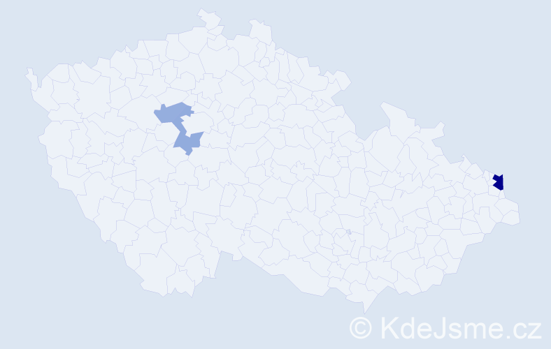 Příjmení: 'Mbaye', počet výskytů 6 v celé ČR