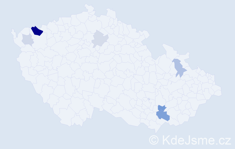 Příjmení: 'Parimuchová', počet výskytů 13 v celé ČR
