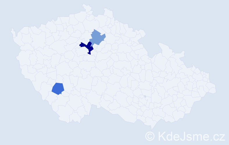 Příjmení: 'Wiznerová', počet výskytů 5 v celé ČR