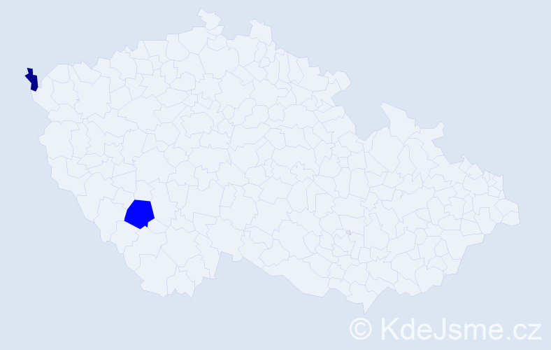Příjmení: 'Kozjurová', počet výskytů 3 v celé ČR