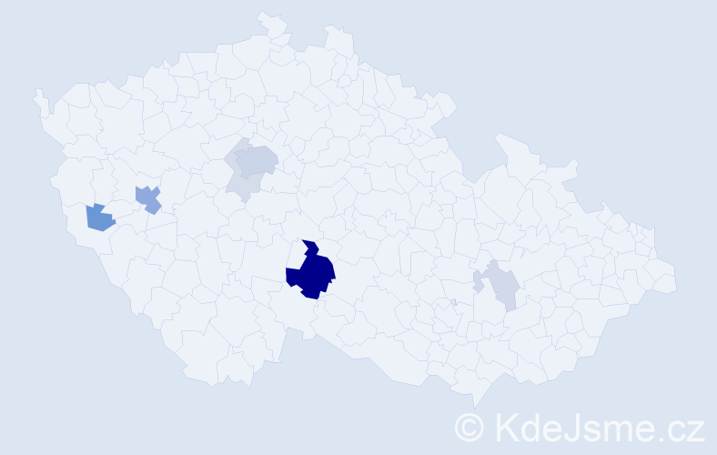 Příjmení: 'Hubatová', počet výskytů 27 v celé ČR