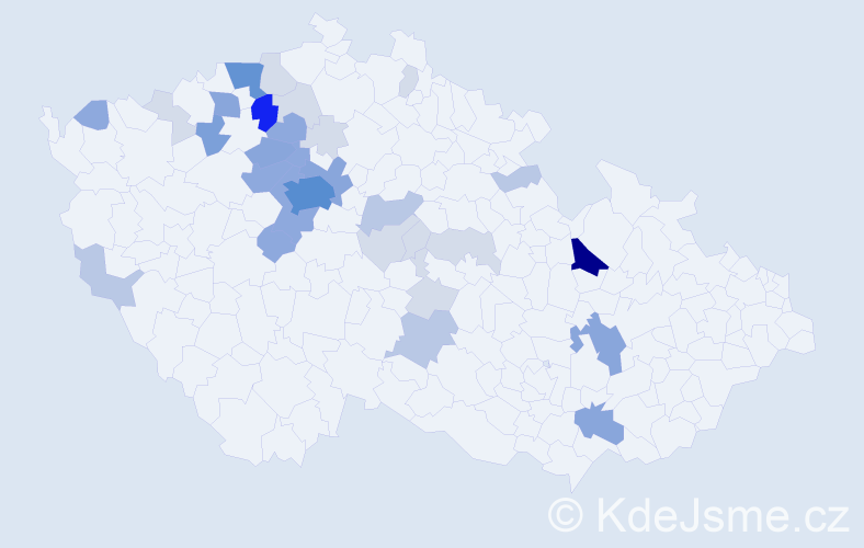 Příjmení: 'Kunrt', počet výskytů 106 v celé ČR