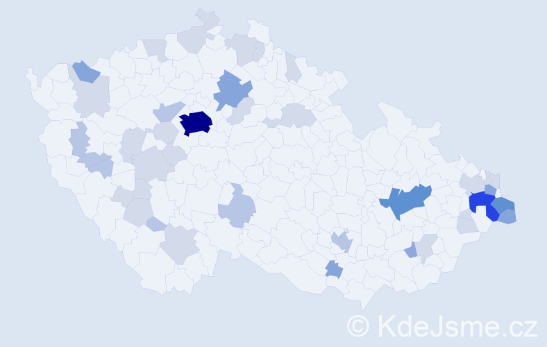Příjmení: 'Malik', počet výskytů 102 v celé ČR