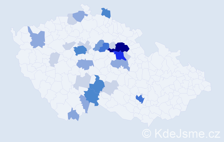 Příjmení: 'Launa', počet výskytů 85 v celé ČR