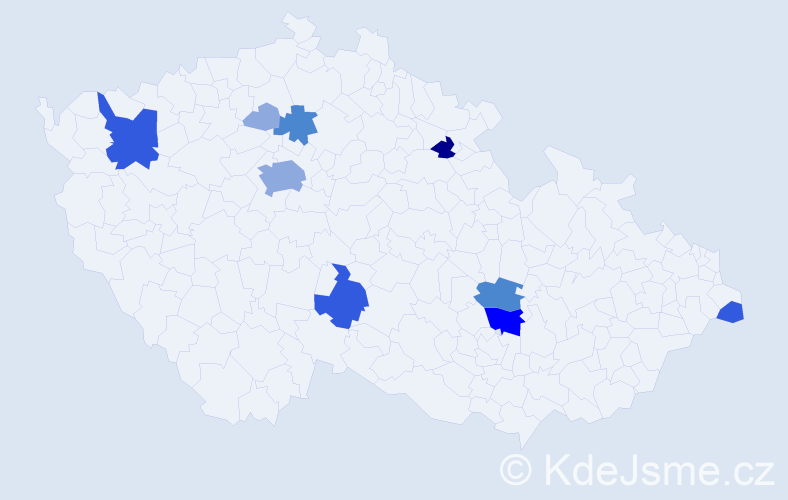 Příjmení: 'Kudri', počet výskytů 24 v celé ČR