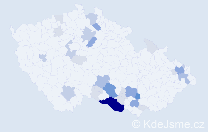 Příjmení: 'Bohdálková', počet výskytů 95 v celé ČR