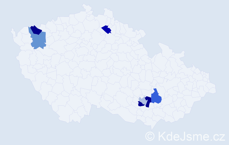 Příjmení: 'Dang Anh', počet výskytů 7 v celé ČR