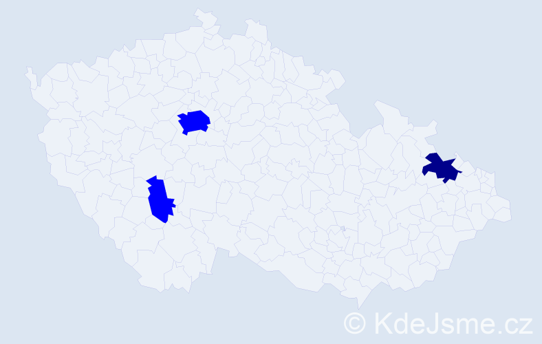 Příjmení: 'Benisková', počet výskytů 4 v celé ČR